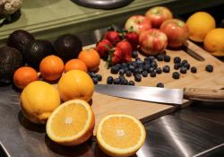 Fruit on cutting board